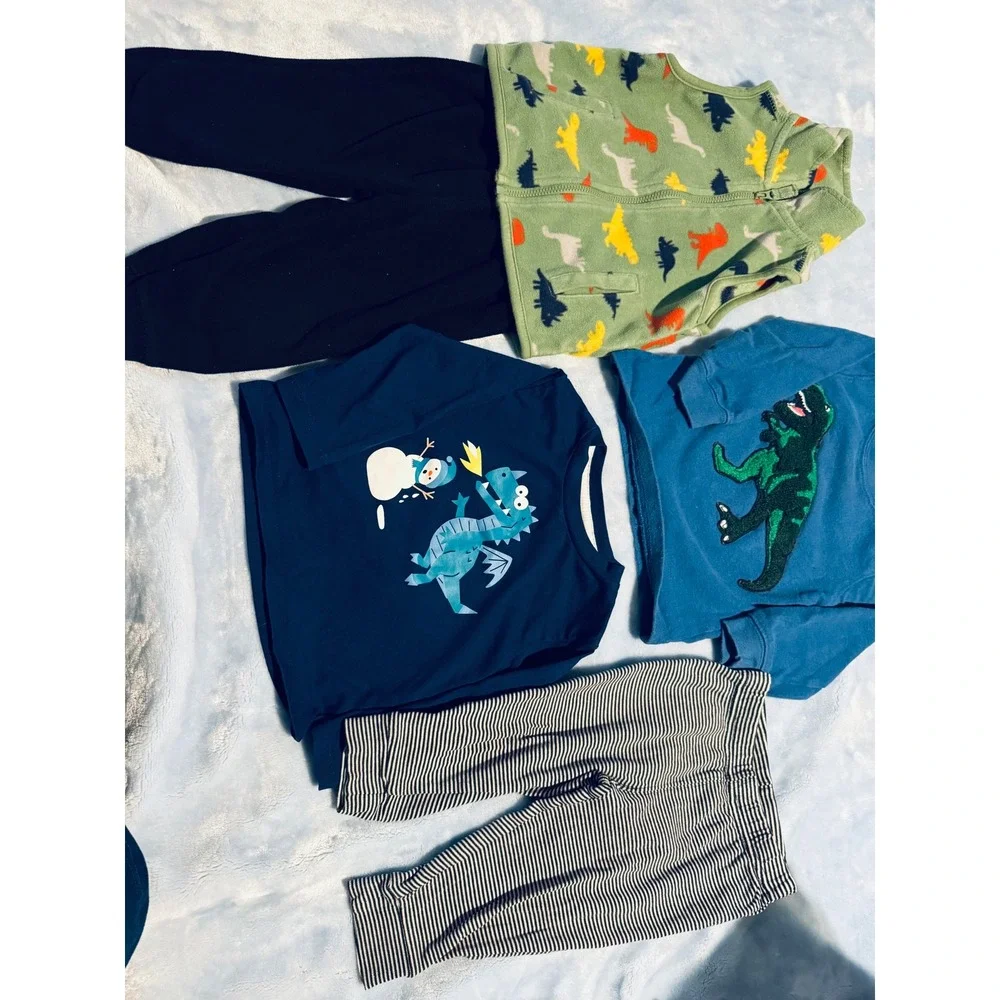 Carter's Falls Creek Kids 12M Toddler Boy 5-Piece Lot Dinosaur Dragon Pumpkin